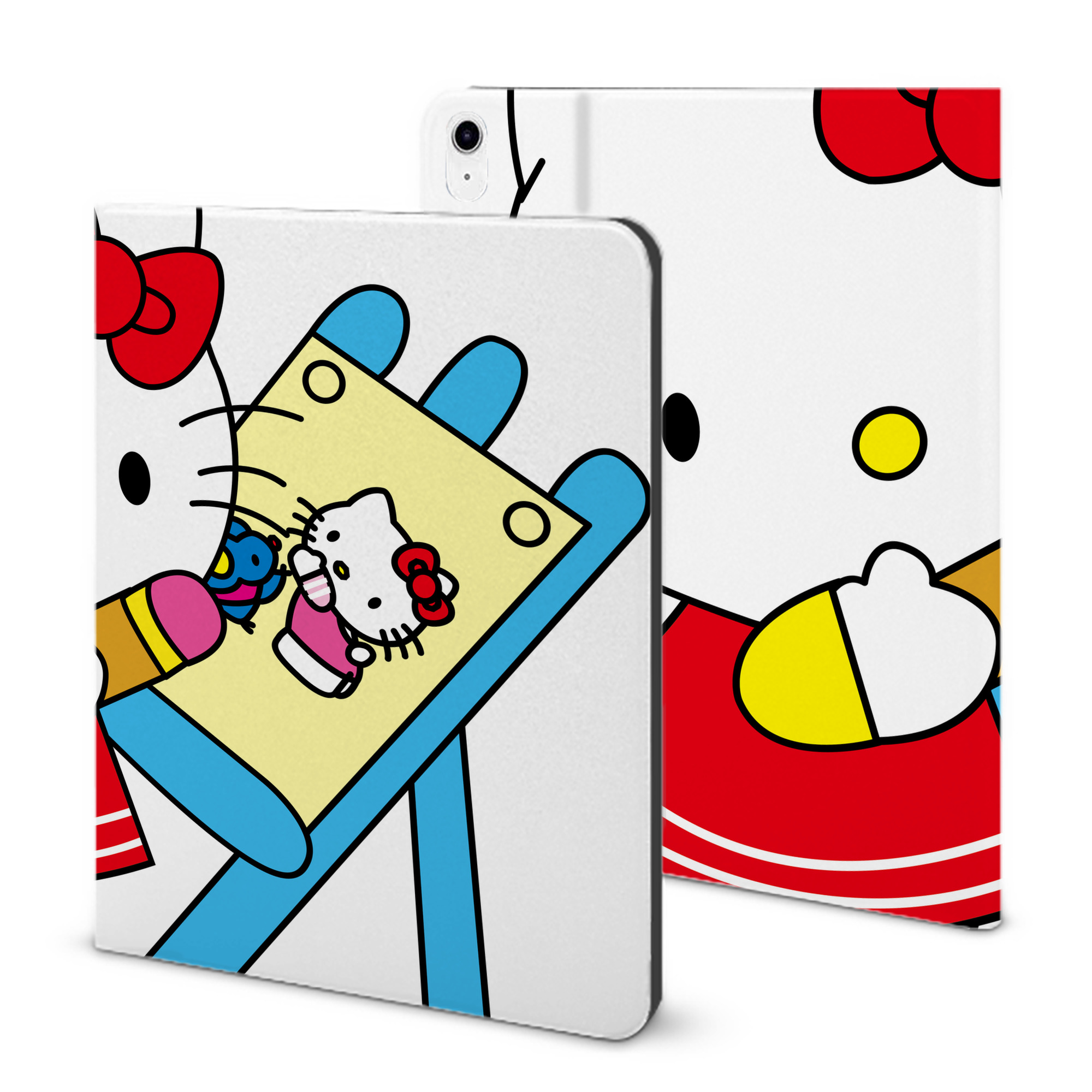 （画像用） Hello Kitty ハローキティ IPad ケース ブック型 PUレザー TPU 耐衝撃 軽量 薄型 ペン収納なし 全面保護 IPad 各モデル対応